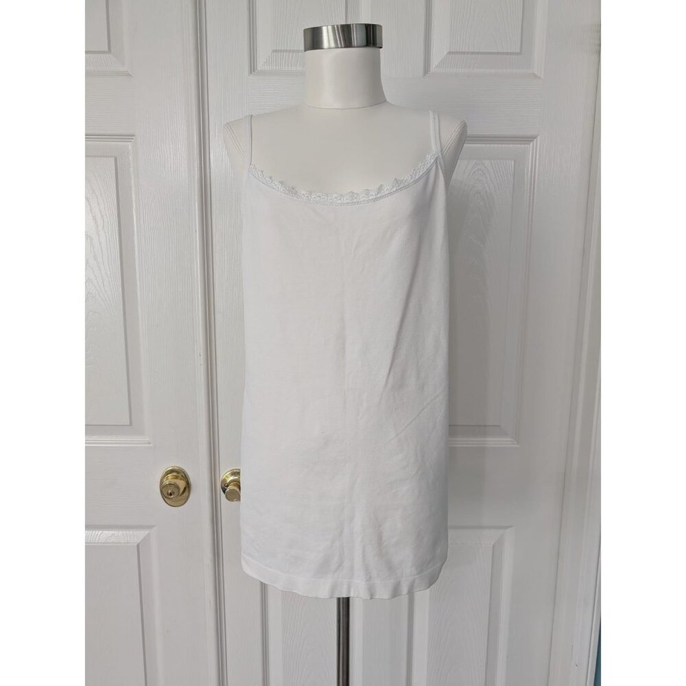 Jilla Women's Soft Seamless White Lace Tank Top Nylon Spandex Comfy size 2X